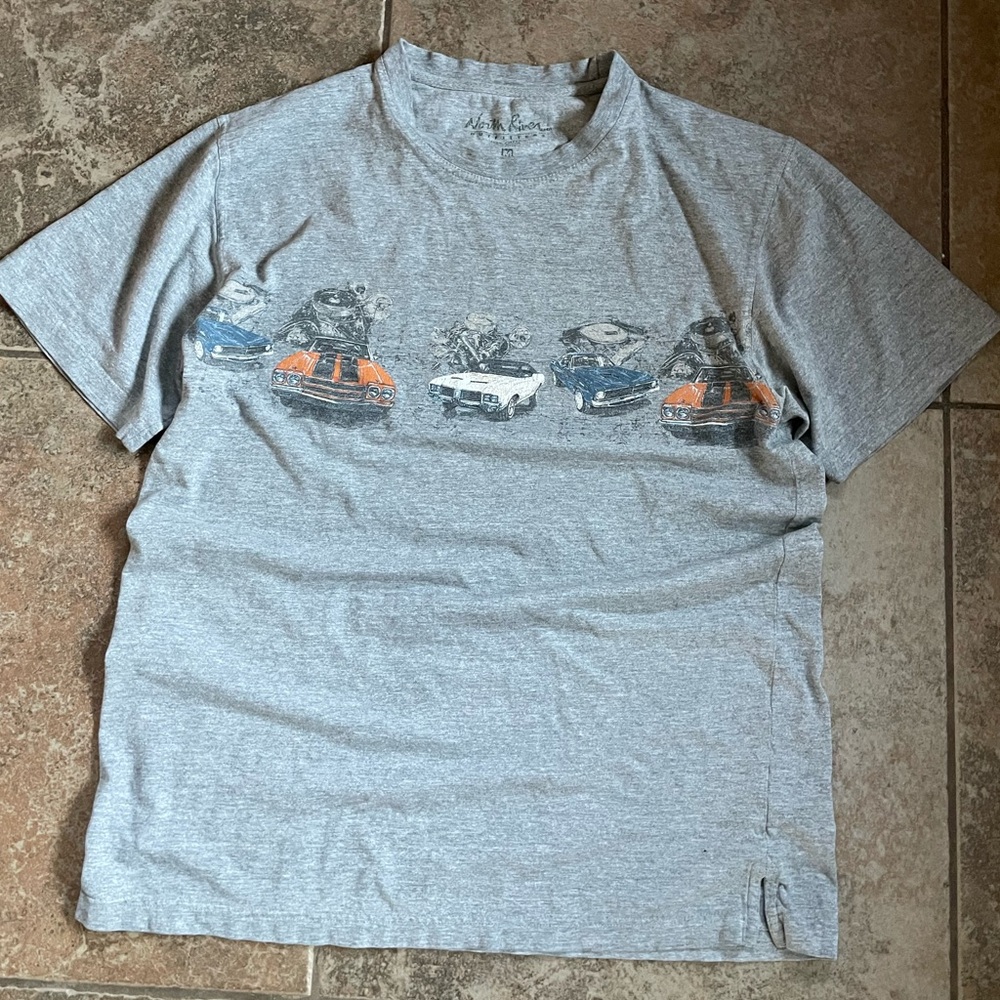 Men's Heather Gray Car Graphic Tee